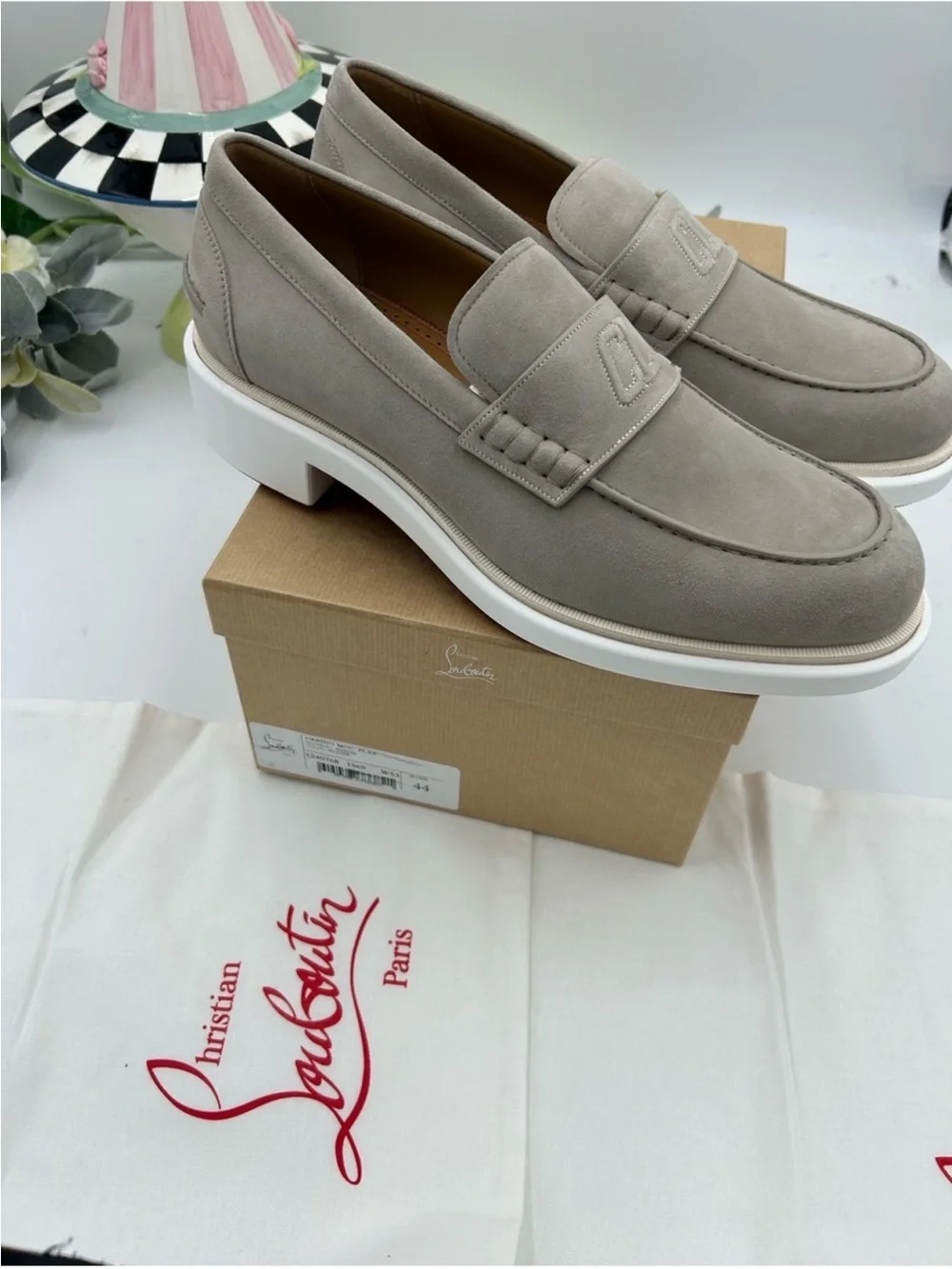 Men’s Christian Louboutin URBINO myogram suede loafer size 44 made in Italy